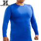 Super Heroes Undershirt Long Sleeve Adult General Blue Blue Round Neck All Seasons